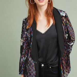 Anthropologie Sequin Cartonnier Sequin Blazer